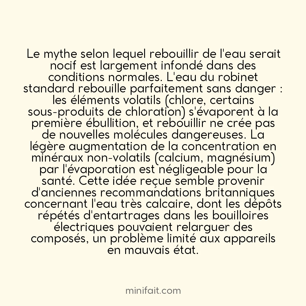 L&rsquo;eau bouillie deux fois est-elle moins bonne à boire