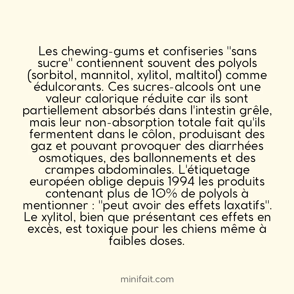 Les chewing-gums sans sucre peuvent causer des troubles digestifs
