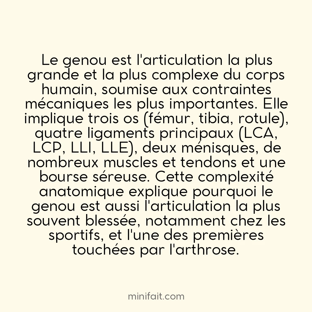 Le genoux est l&rsquo;articulation la plus complexe du corps humain