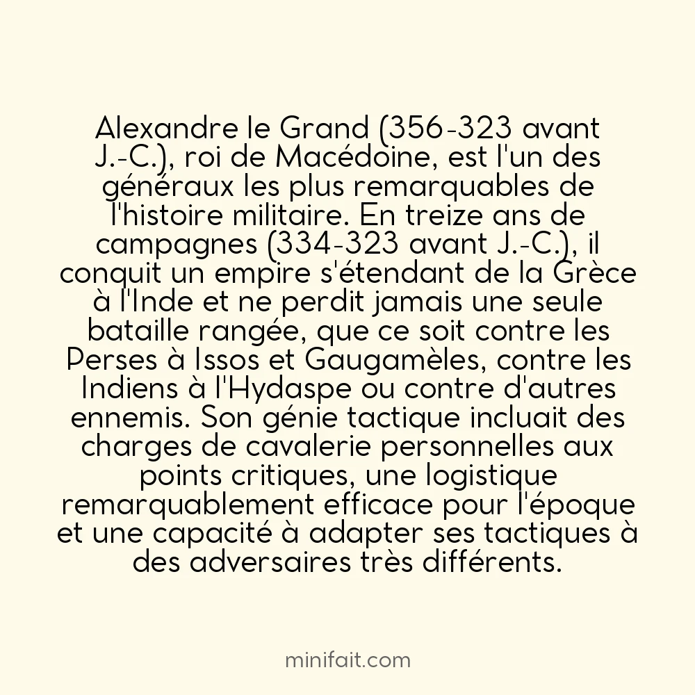 Alexandre le Grand n&rsquo;a jamais perdu une seule bataille