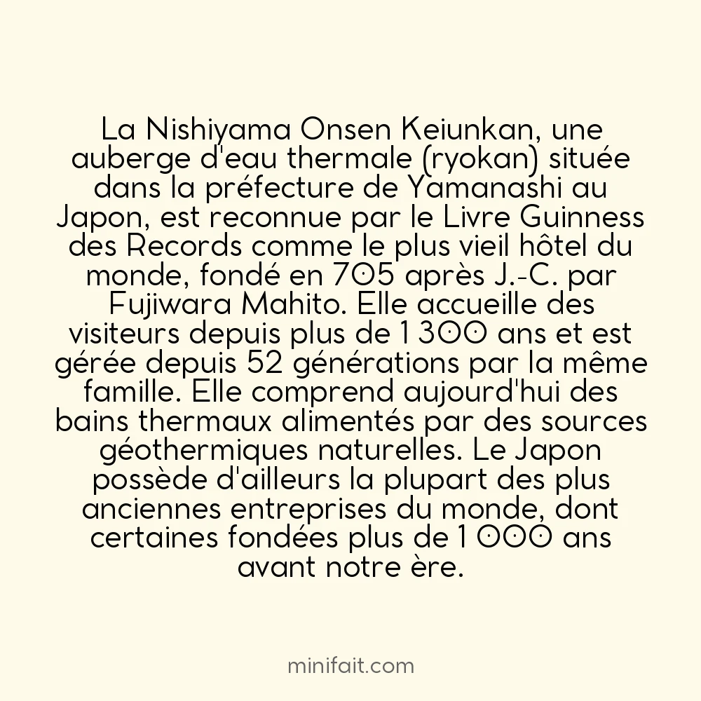 Le premier hôtel de l&rsquo;histoire a ouvert au Japon en 705 après J.-C.