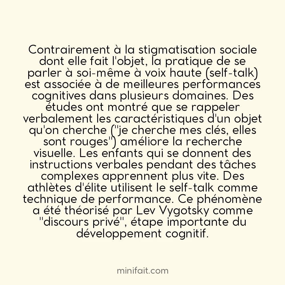 Parler seul à voix haute est un signe d&rsquo;intelligence