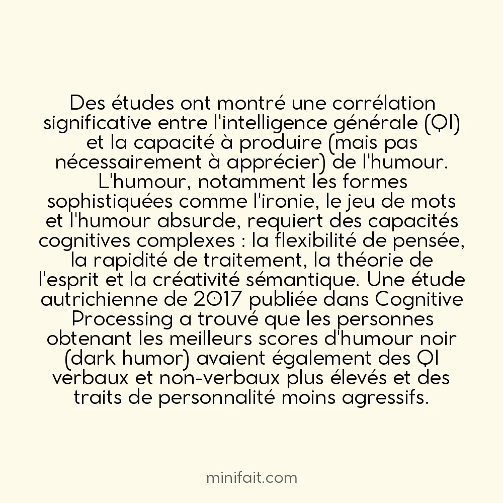 Le sens de l&rsquo;humour est l&rsquo;un des prédicteurs les plus fiables du QI