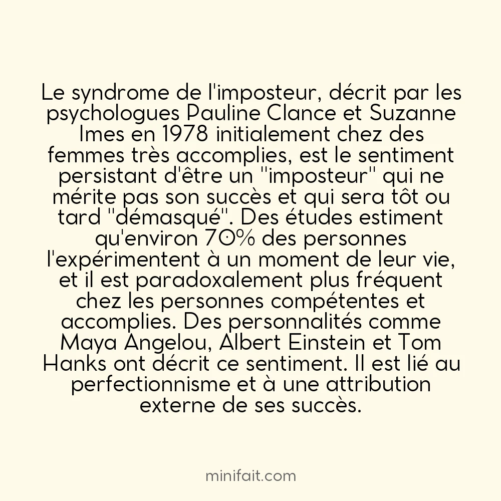 Le syndrome de l&rsquo;imposteur touche 70% des personnes à un moment de leur vie