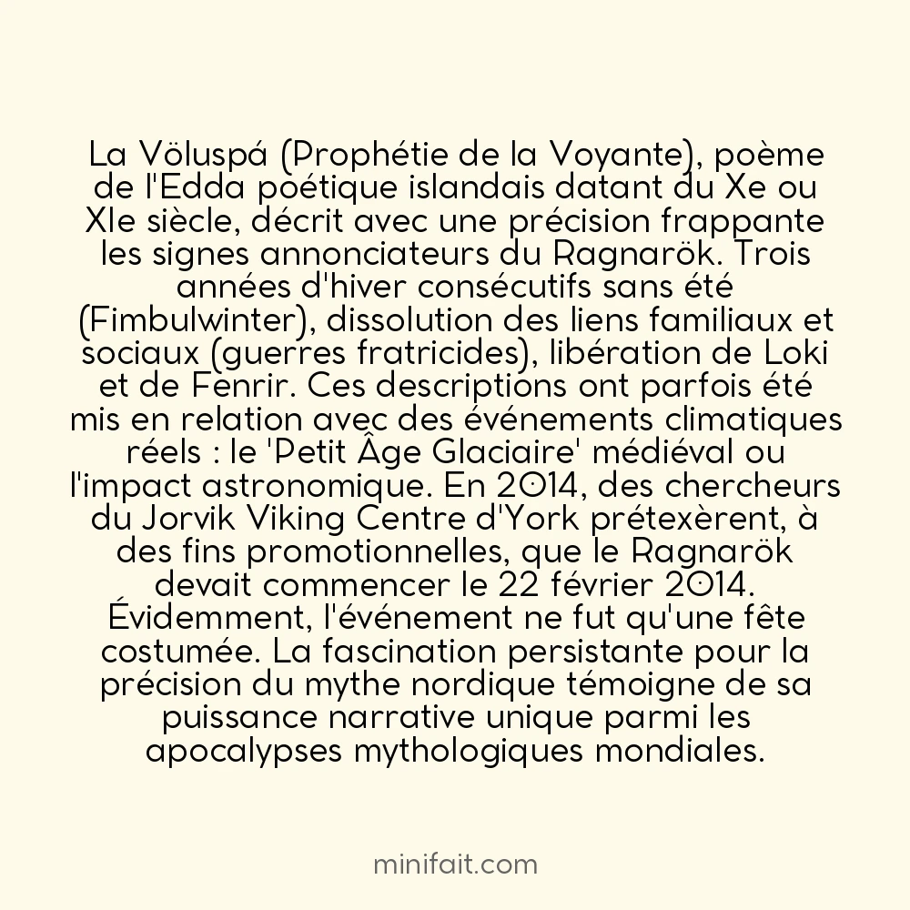 La mythologie nordique prédit exactement la date du Ragnarök selon certaines interprétations