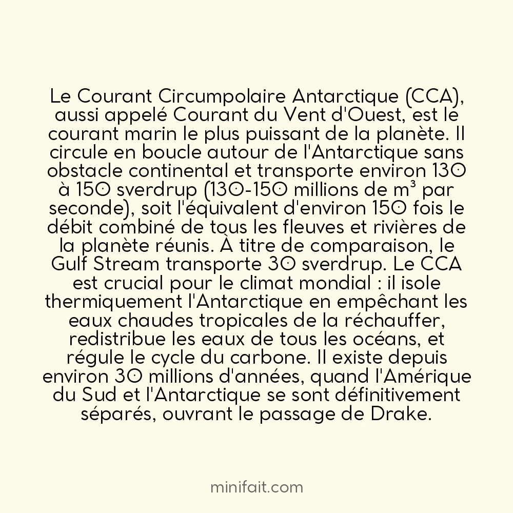 Le courant océanique le plus puissant transporte 150 fois le débit de tous les fleuves réunis