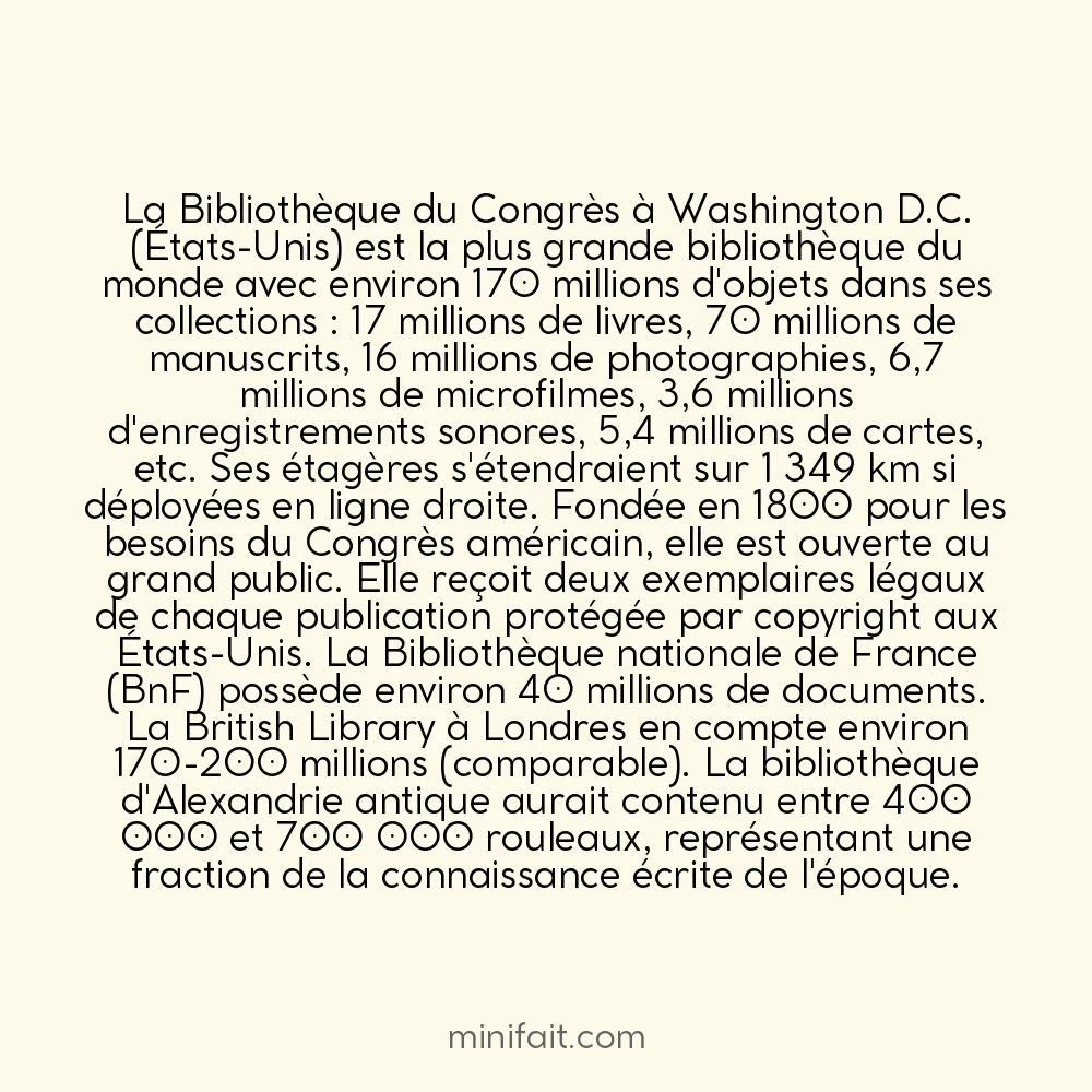 La plus grande bibliothèque du monde contient 170 millions d&rsquo;objets