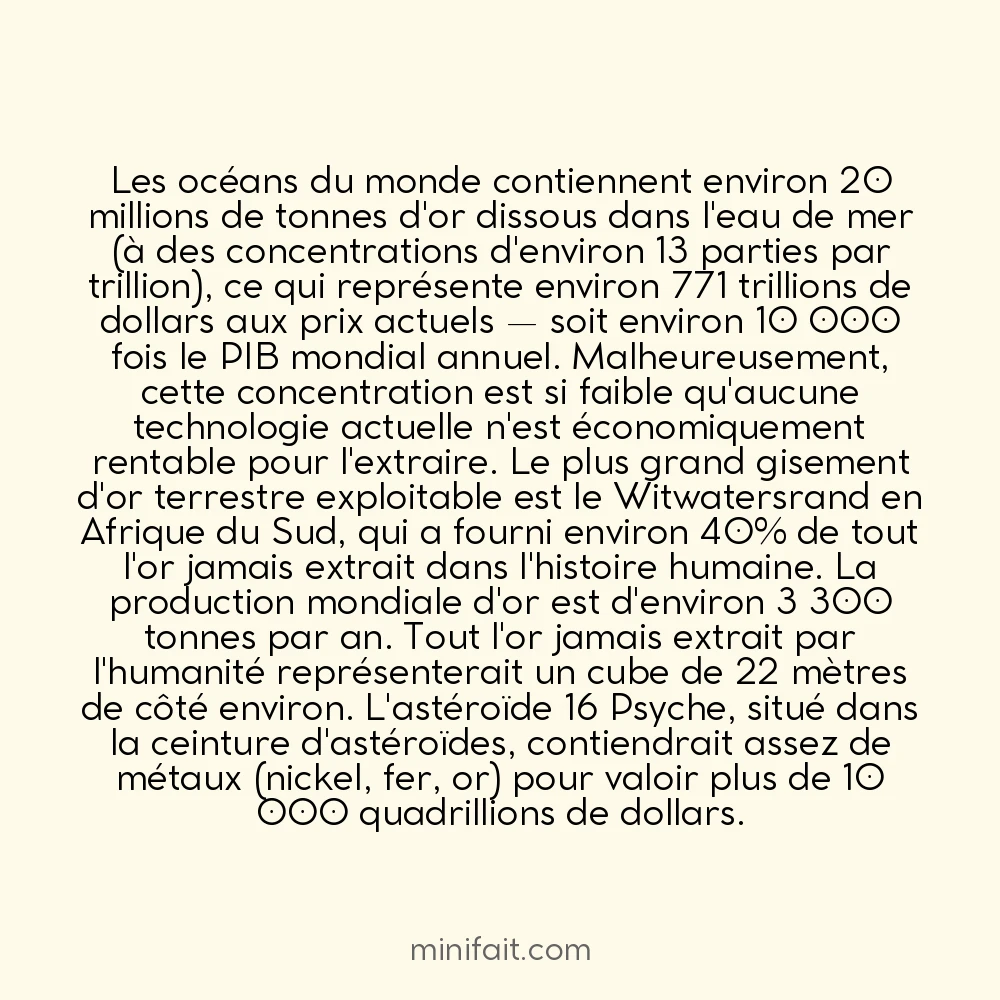 Le plus grand gisement d&rsquo;or au monde se trouve dans les entrailles de l&rsquo;océan