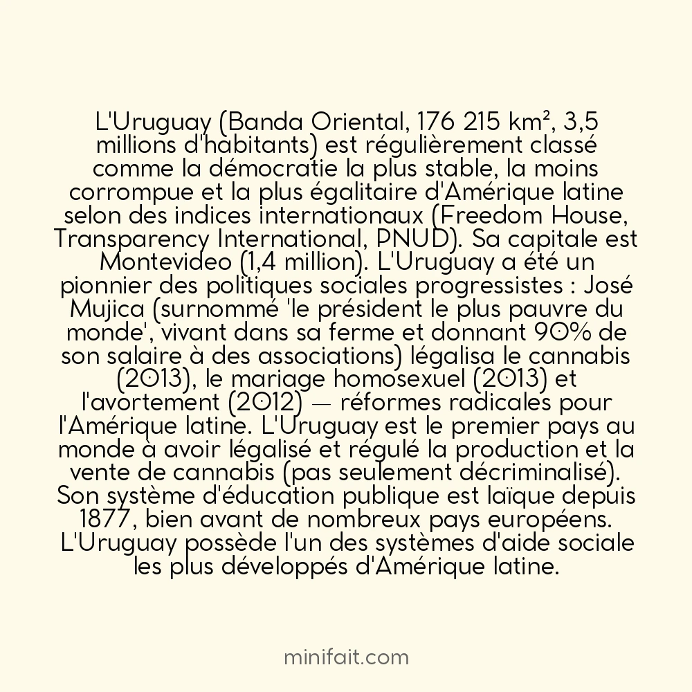 L&rsquo;Uruguay est considéré comme la démocratie la plus stable d&rsquo;Amérique latine